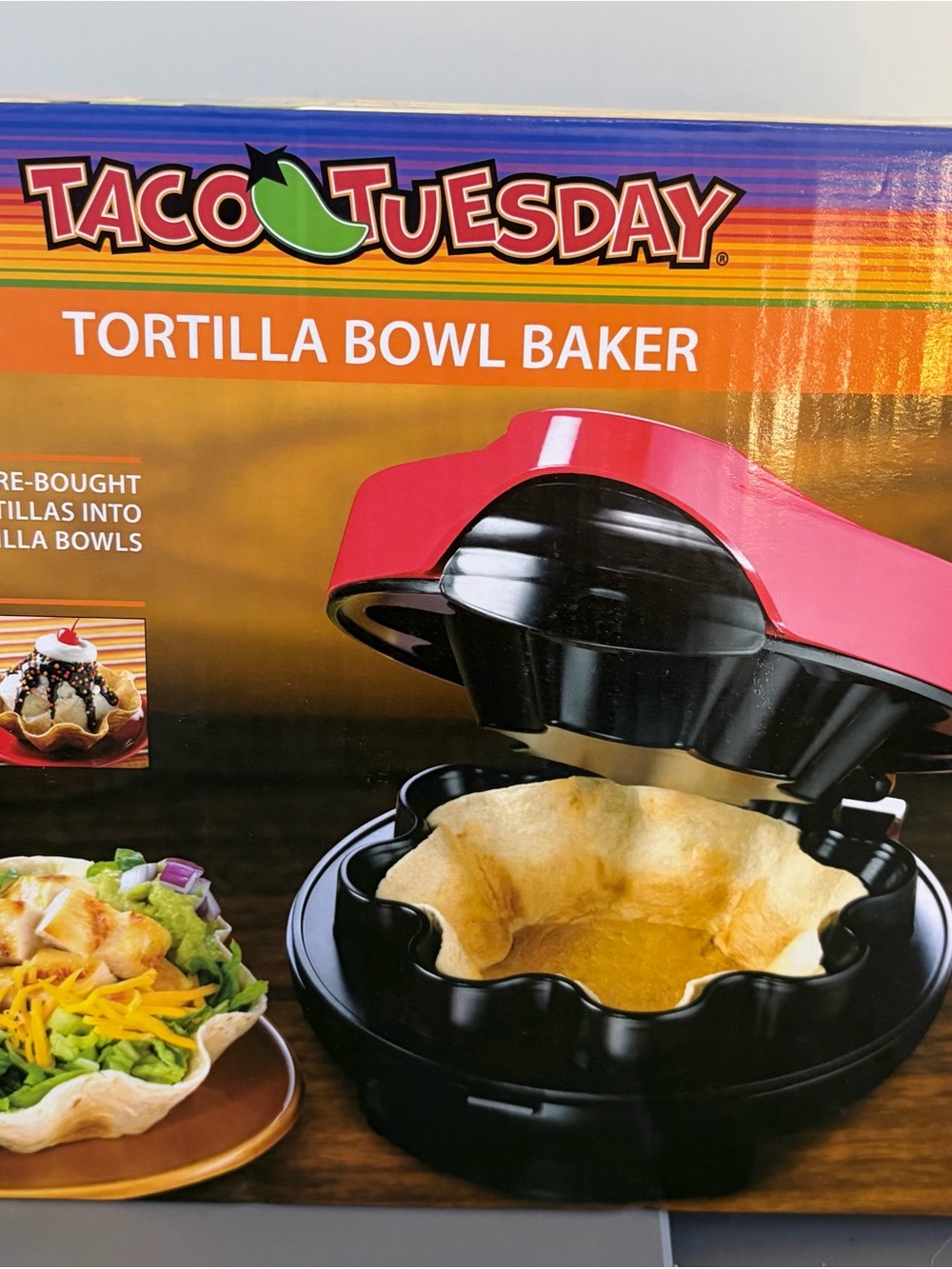 Taco Tuesday - NEW Sealed Tortilla Bowl Baker - Red